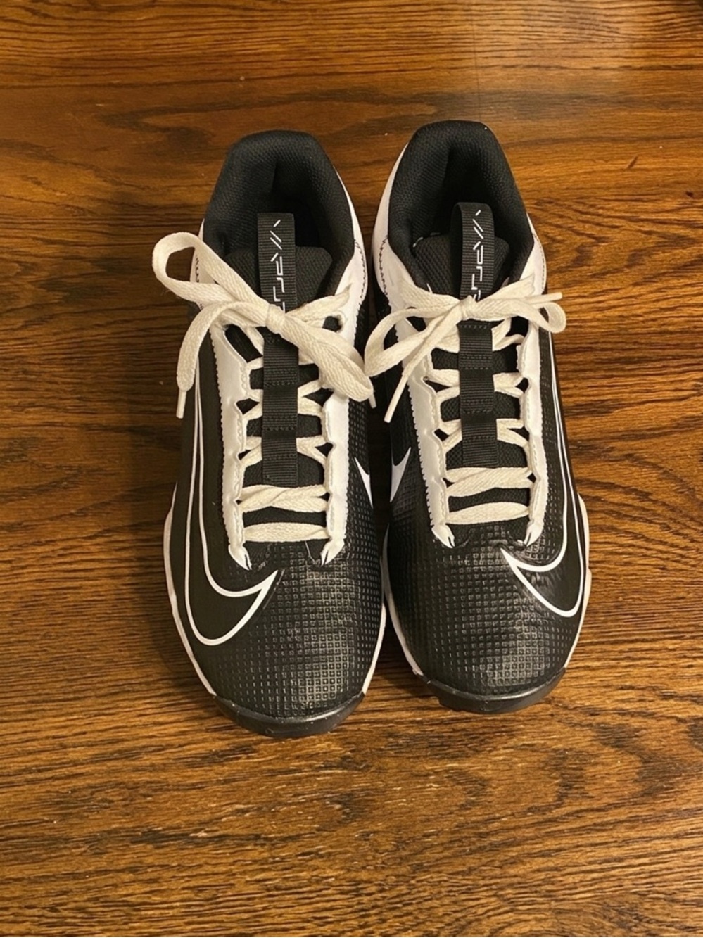 Nike Vapor Edge Shark 2 Football Cleats Black White Molded Size 8 Read